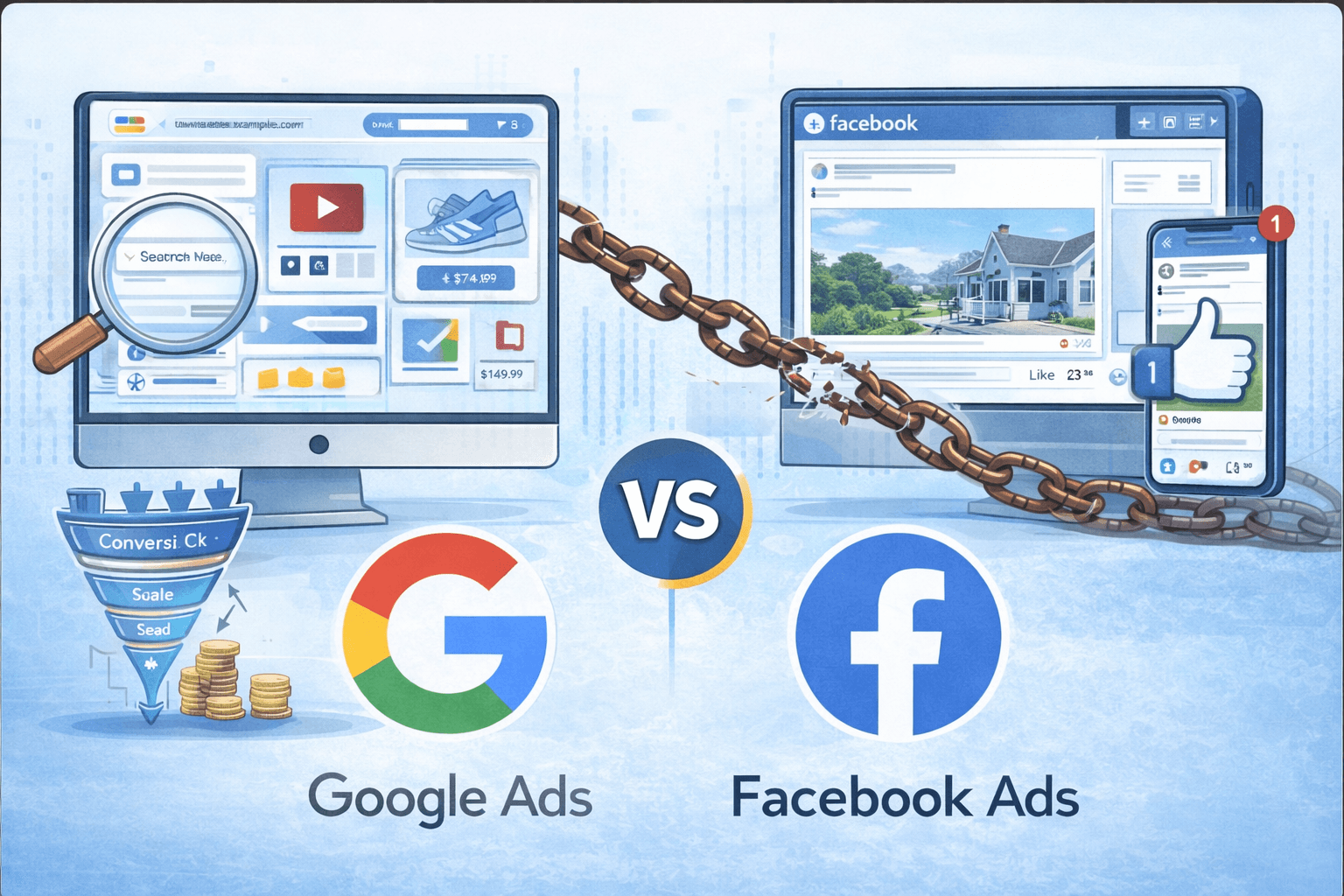 Google Ads vs Facebook Ads: Ce Alegi în 2026?