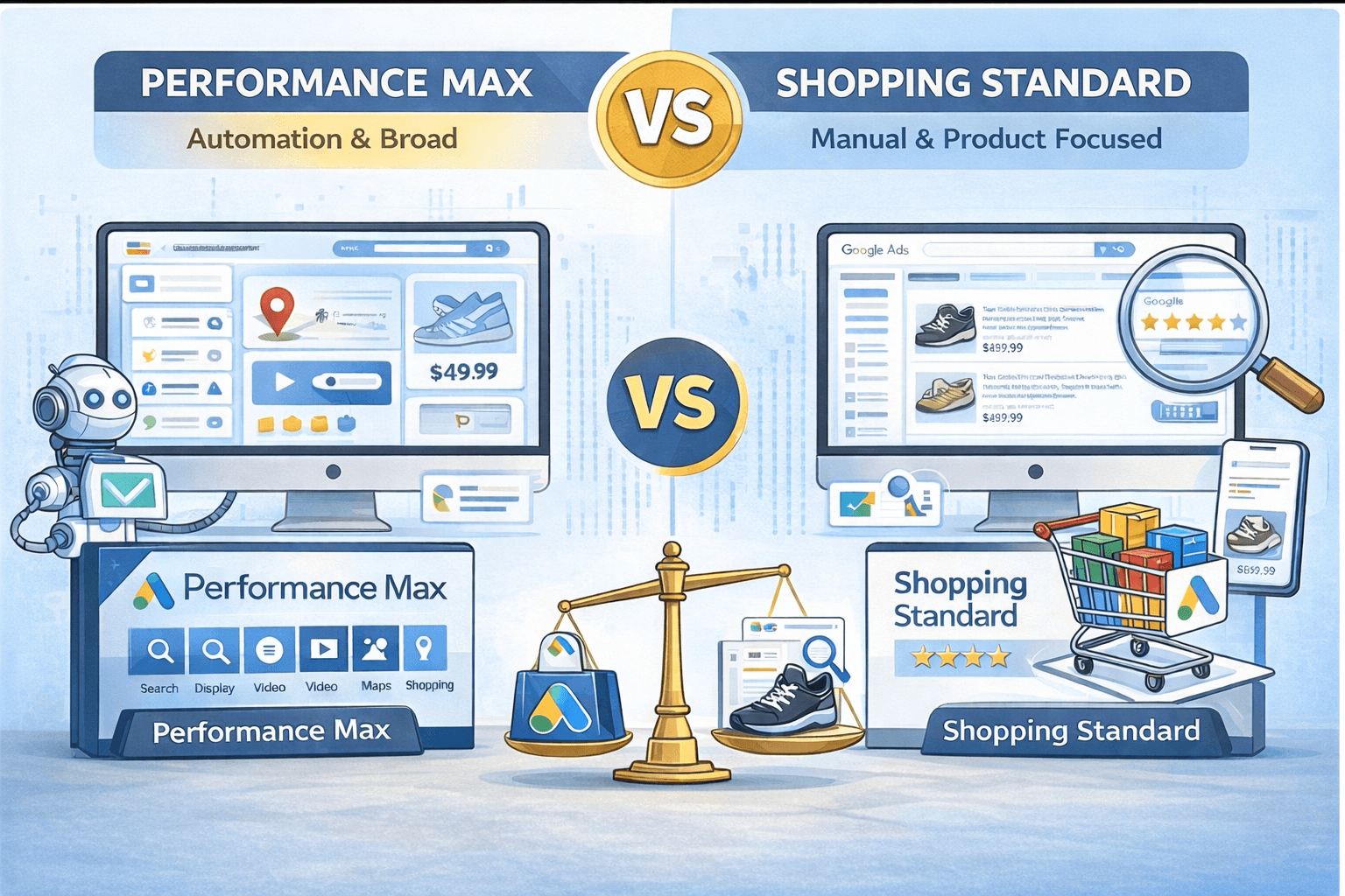 Performance Max vs. Shopping Standard